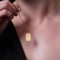 Load image into Gallery viewer, 14k Solid Gold Personalized Engravable Dog Tag Pendant- Yellow Gold
