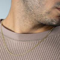 Load image into Gallery viewer, Solid 14K Yellow Gold 2.5mm Concave Cuban Link Curb Chain Necklace
