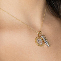 Load image into Gallery viewer, High Polish 14K Gold Gemini Pendant Zodiac Sign Charm Necklace - Yellow Gold
