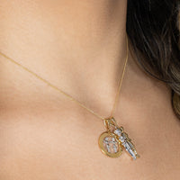 Load image into Gallery viewer, High Polish 14K Gold Gemini Pendant Zodiac Sign Charm - Yellow Gold
