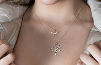 Load image into Gallery viewer, 14k Yellow Gold Well Detailed 3D Honey Bee Charm Bumblebee Insect Pendant Necklace
