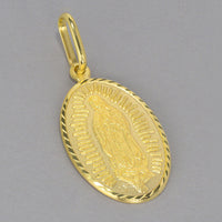 Load image into Gallery viewer, 14k Yellow Gold Round Sacred Heart of Jesus Charm Textured Medallion Pendant - 3 Sizes
