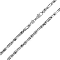 Load image into Gallery viewer, Solid 925 Sterling Silver 6mm Figarope Milano Chain Necklace with Lobster Lock
