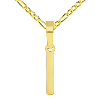Load image into Gallery viewer, Solid 14k Yellow Gold Dainty Mini Uppercase Initial Charm Block Letter Pendant Necklace with Figaro Link Chain
