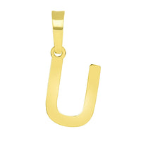 Load image into Gallery viewer, Solid 14k Yellow Gold Dainty Mini Uppercase Initial Charm Block Letter Pendant Necklaces with Curb Cuban Chain
