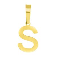 Load image into Gallery viewer, Solid 14k Yellow Gold Dainty Mini Uppercase Initial Charm Block Letter Pendant Necklace with Figaro Link Chain
