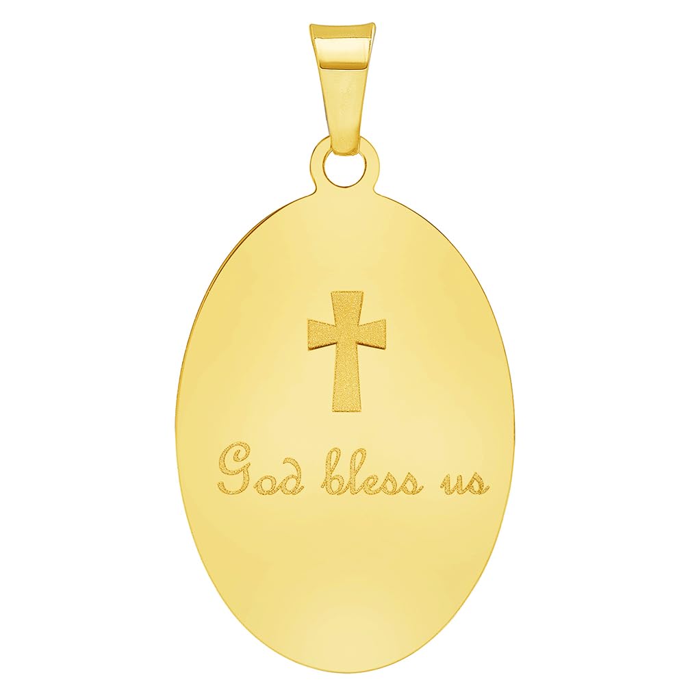 God Bless Us Virgin Mary and Jesus Picture Pendant Necklaces