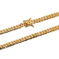 Load image into Gallery viewer, Solid 14k Yellow Gold 8mm Miami Cuban Chain Necklace with Box Lock

