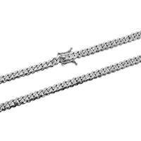 Load image into Gallery viewer, Solid 14k White Gold 6mm Miami Cuban Chain Necklace with Box Lock

