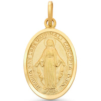 Load image into Gallery viewer, Solid 14k Yellow Gold Miraculous Medal of the Virgin Mary Pendant - 4 Sizes
