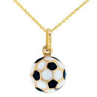 Load image into Gallery viewer, Jewelry America Fine 14k Gold Simple Soccer Ball Futbol Pendant Necklace
