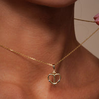 Load image into Gallery viewer, 14k Yellow Gold Mariner Anchor Heart Pendant
