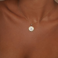 Load image into Gallery viewer, 14k Yellow Gold Saint Michael Pray For Us Round Medallion Pendant
