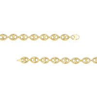 Load image into Gallery viewer, 14K Yellow Gold 10mm Puff Mariner Chain Bracelet with Lobster Lock, 7.5&quot;
