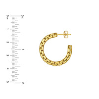 Load image into Gallery viewer, 14K Yellow Gold Round Box Chain Hoop Earrings with Push Back
