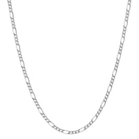 Load image into Gallery viewer, Solid 14k White Gold 2.5mm Figaro Link Chain Necklace with Lobster Clasp

