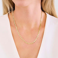 Load image into Gallery viewer, Solid 14K Gold 3.5mm Mariner Chain Necklace with Lobster Lock
