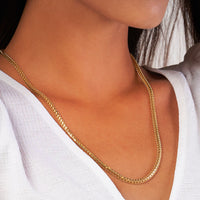 Load image into Gallery viewer, Solid 14k Yellow Gold 3mm D/C Franco Chain Necklace with Lobster Claw Clasp - Diamond-Cut
