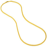Load image into Gallery viewer, Solid 14k Yellow Gold 3mm D/C Franco Chain Necklace with Lobster Claw Clasp - Diamond-Cut
