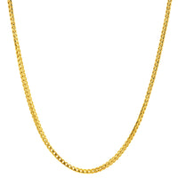 Load image into Gallery viewer, Semi-Solid 14k Yellow Gold 2.5mm Franco Chain Necklace with Lobster Lock - Diamond-Cut
