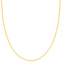 Load image into Gallery viewer, Solid 14K Yellow Gold 0.8mm Thin Box Chain Necklace with Spring Ring Lock
