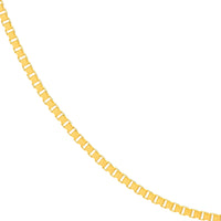 Load image into Gallery viewer, Solid 14K Yellow Gold 0.8mm Thin Box Chain Necklace with Spring Ring Lock
