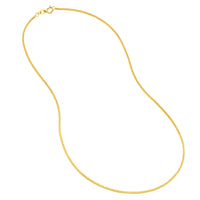 Load image into Gallery viewer, Solid 14K Yellow Gold 0.8mm Thin Box Chain Necklace with Spring Ring Lock
