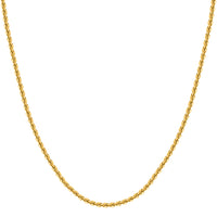 Load image into Gallery viewer, 14k Yellow Gold Hollow 2mm Rope Chain Necklace with Lobster Lock - Light Rope Chain
