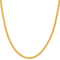 Load image into Gallery viewer, 14k Yellow Gold 3mm Hollow Franco Chain Necklace with Lobster Lock
