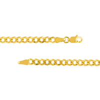 Load image into Gallery viewer, Solid 14K Yellow Gold 4mm Curb Chain Cuban Concave Necklace with Lobster Lock
