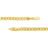 Load image into Gallery viewer, Solid 14K Yellow Gold or White Gold 4.5mm Curb Cuban Concave Chain Necklace with Lobster Lock
