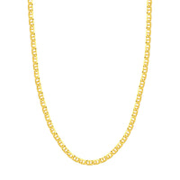 Load image into Gallery viewer, Solid 14K Gold 5.5mm Flat Mariner Chain Necklace with Lobster Lock - Yellow Gold or White Gold
