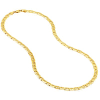 Load image into Gallery viewer, Solid 14K Gold 5.5mm Flat Mariner Chain Necklace with Lobster Lock - Yellow Gold or White Gold
