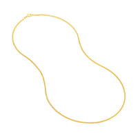 Load image into Gallery viewer, 14k Gold 1.5mm Square Wheat Chain Necklace with Spring Ring - Yellow Gold or White Gold
