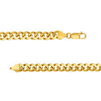 Load image into Gallery viewer, Solid 14K Yellow Gold 7mm Classic Miami Cuban Chain Necklace with Lobster Lock
