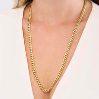Load image into Gallery viewer, Solid 14K Yellow Gold 6mm Miami Cuban Chain Necklace with Lobster Lock
