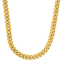 Load image into Gallery viewer, Solid 14K Yellow Gold 8mm Miami Cuban Chain Necklace with Lobster Lock
