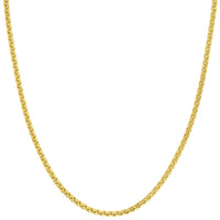 Load image into Gallery viewer, Solid 14k Yellow Gold 5mm Round Box Chain Necklace with Lobster Lock

