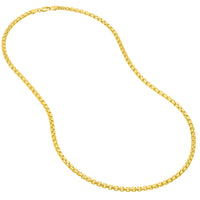 Load image into Gallery viewer, Solid 14k Yellow Gold 5mm Round Box Chain Necklace with Lobster Lock
