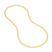 Load image into Gallery viewer, Solid 14K Yellow Gold 5mm Concave Miami Cuban Chain Necklace with Lobster Lock
