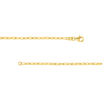 Load image into Gallery viewer, 14k Yellow Gold Thin and Dainty Paperclip Link Chain Necklace with Lobster Lock - 2mm

