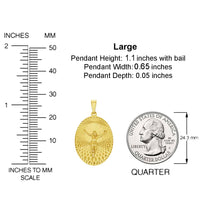 Load image into Gallery viewer, 14k Yellow Gold Oval Shape Jesus Crucifix Charm Textured Medallion Pendant - 4 Sizes
