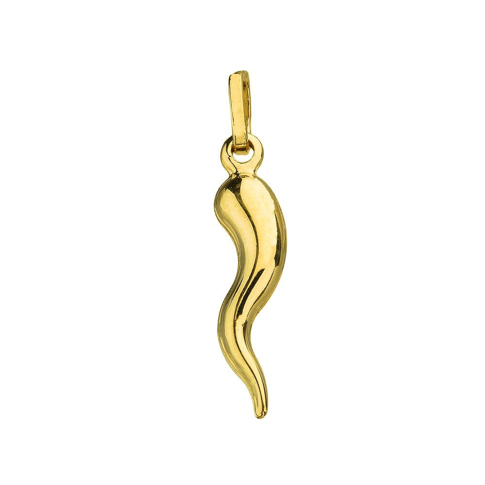 Jewelry America Polished 14k Yellow Gold Simple Cornicello Horn Charm Pendant