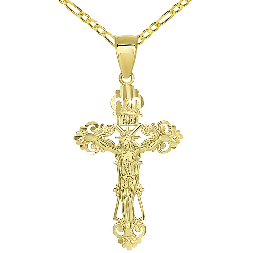 Crucifix Cross Pendant 14k Yellow Gold Figural outlets Religious Jewelry