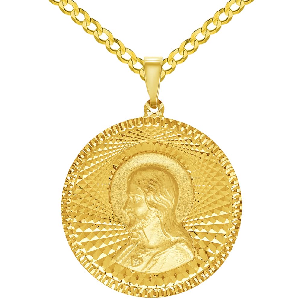 Kids 14K top Yellow Gold Religious Round Cha