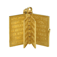 Load image into Gallery viewer, 14k Yellow Gold Russian Orthodox Bible Book Charm Holy Bible with Prayer Pendant Necklace
