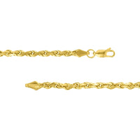 Load image into Gallery viewer, Semi-Solid 14k Yellow Gold 5mm Rope Chain Necklace with Lobster Claw Clasp
