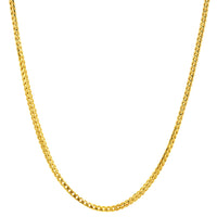 Load image into Gallery viewer, Semi-Solid 14k Yellow Gold 3mm Franco Chain Necklace with Lobster Lock - Diamond-Cut
