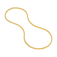 Load image into Gallery viewer, Semi-Solid 14k Yellow Gold 3mm Franco Chain Necklace with Lobster Lock - Diamond-Cut
