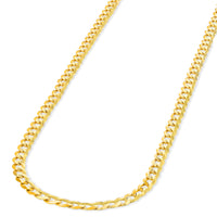Load image into Gallery viewer, Solid 14K Yellow Gold 3mm Concave Cuban Link Curb Chain Necklace with Lobster Clasp
